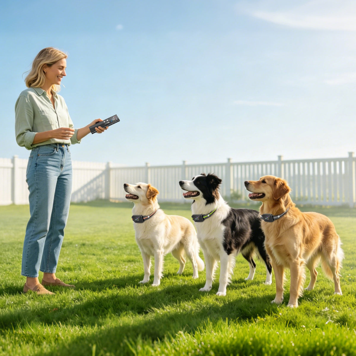 1Pc 2 In 1 Dog Shock And Bark Collar Dog Training Collar With Remote Rechargeable IP68 Waterproof With 3 Channels For Me
