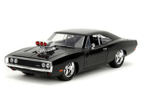 Dom's 1970 Dodge Charger R/T Black and Brian's Toyota Supra Orange with Graphics Set of 2 Cars "Fast & Furious 25th Anniversary" "Fast & Furious" Series 1/24 Diecast Model Cars by Jada
