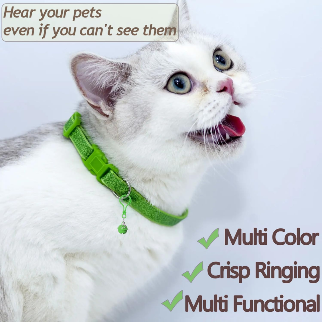 Pet Bells For Collars, 6pcs Dog Bells Cat Bells Multi Color Dog Collar Charms Pet Pendant Accessories With Clasps