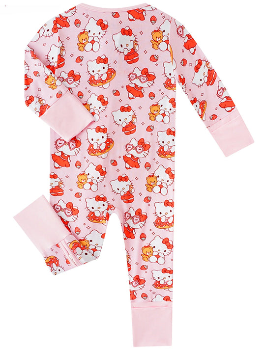 PoshTOT Sanrio Hello Kitty Bamboo Baby Convertible Zippy Romper