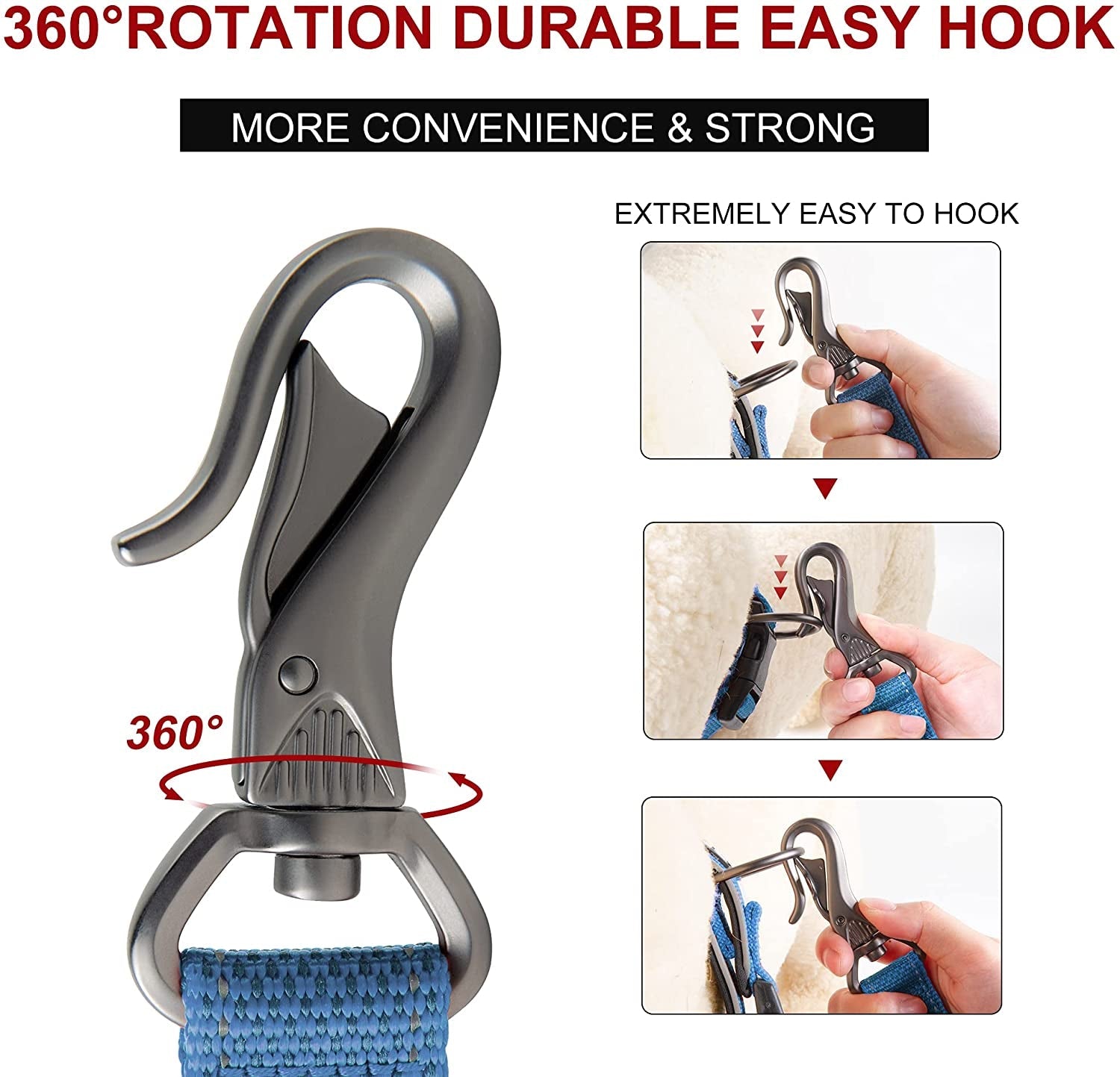 5 FT Heavy Duty Dog Leash with 2 Comfortable Padded Handles - BIG FRENCHIES