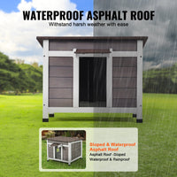 Outdoor Cat House Wooden Feral Cat Shelter With Roof Door Flaps & Window