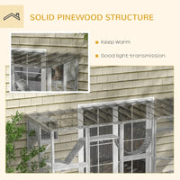 Playground Cat Window Box Outside Enclosure For Multiple Cats W Shelves & Bridges, Gray,Multiple Packages Shipped. Pleas