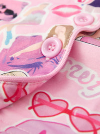 Pink TS Lapel Button Short Sleeve Shorts Pajama Set - BIG FRENCHIES