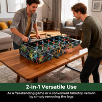 37 Inch Mini Foosball Table 2-in-1 Game Table with Detachable Legs for Tabletop-Black