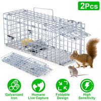 2-Pack Humane Mouse Traps – Instant-Lock One-Way Door, 2 mm Galvanized Metal, Safe for Kids & Pets, Indoor/Outdoor Reusa