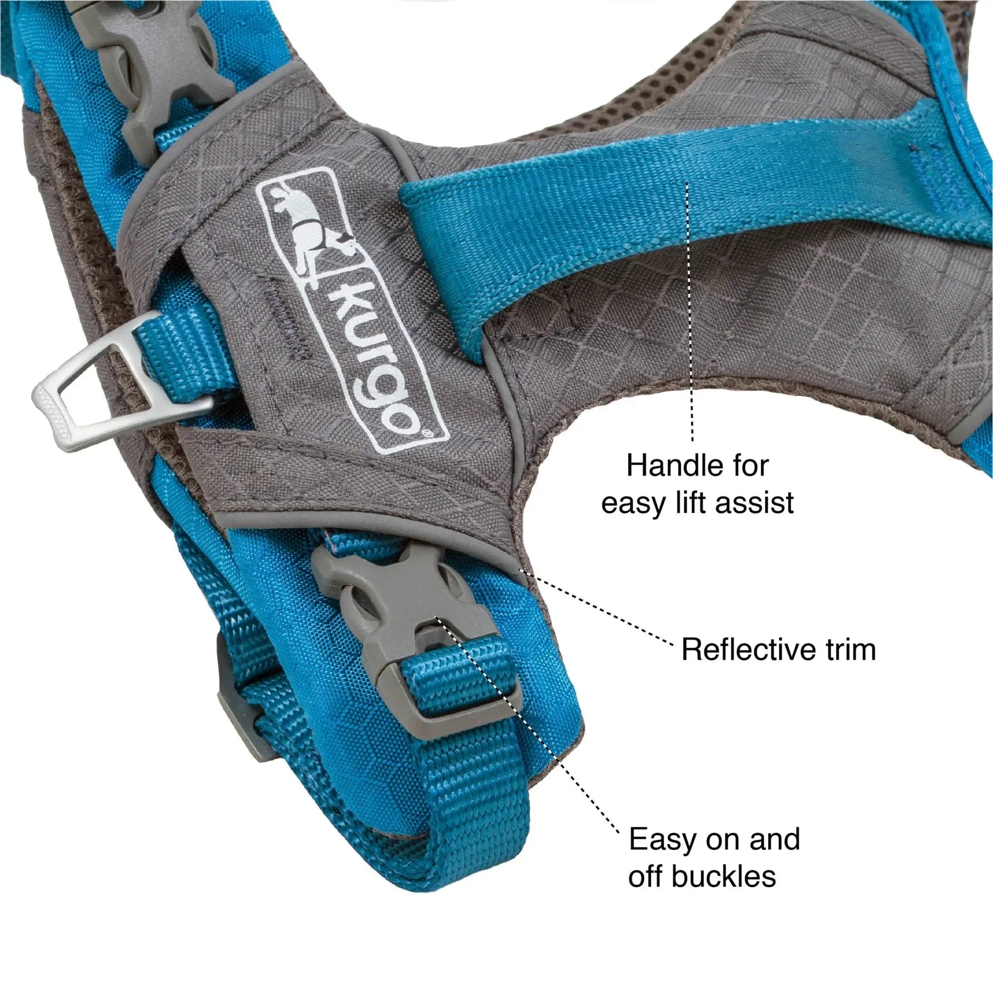 Journey Air Dog Harness, Reflective, Includes Control Handle, No Pull Front Clip - Purple, S