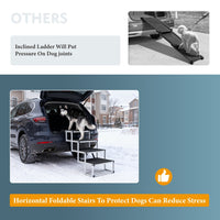 Foldable Dog Ramp For Cars, SUVs, Trucks, Portable Pet Dog Stairs For Large Dogs With Non-Slip Surface Reinforced Design