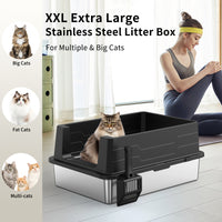 STAINLESS STEEL CAT LITTER BOX BIG SIZE WITHOUT COVER