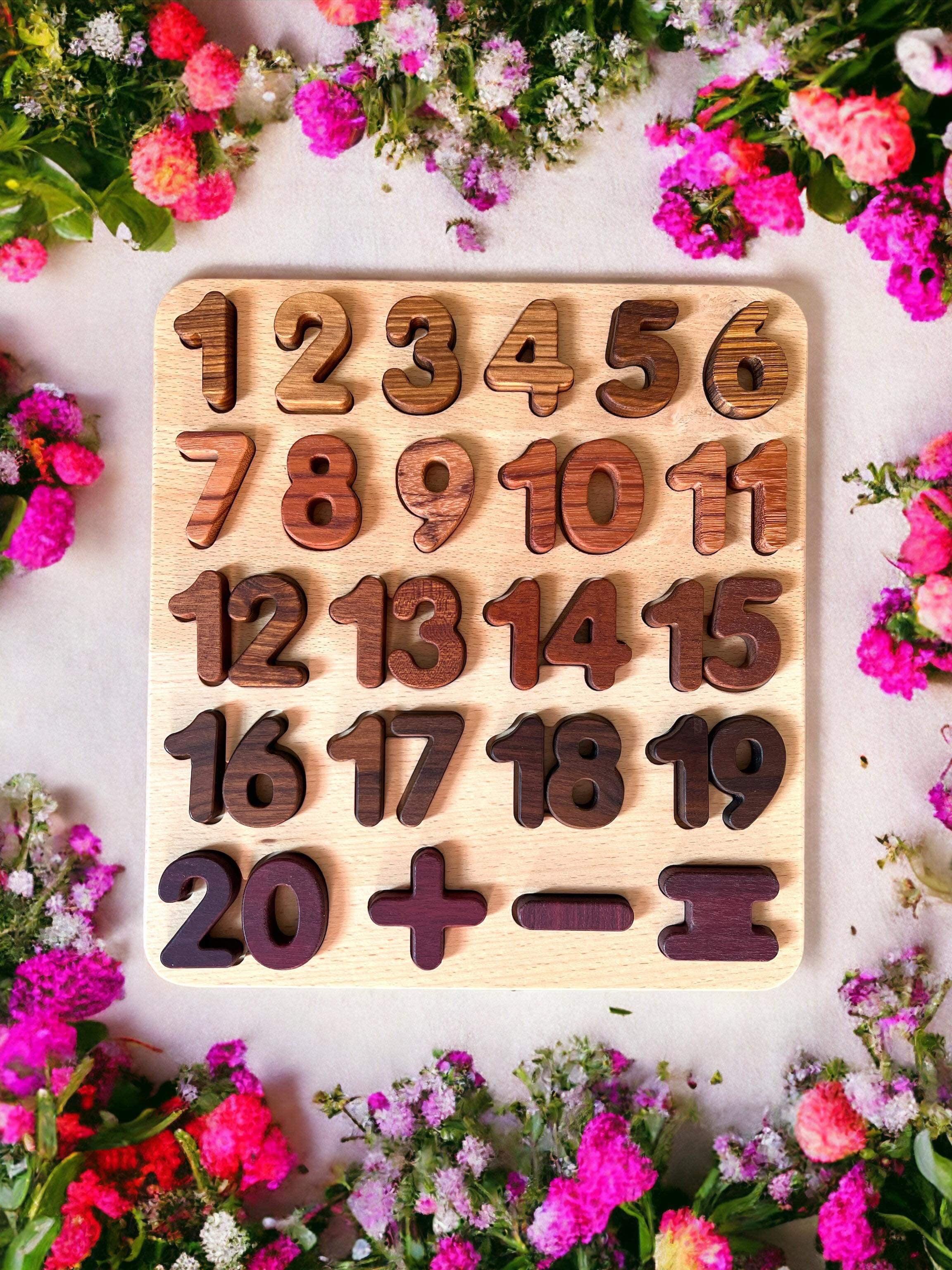 Natural Wooden Alphabet & Numbers Puzzle – Uppercase, Lowercase & Math Options - BIG FRENCHIES