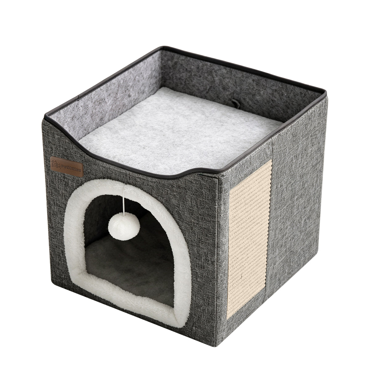 Arched Cat Bed In Green And Gray Color