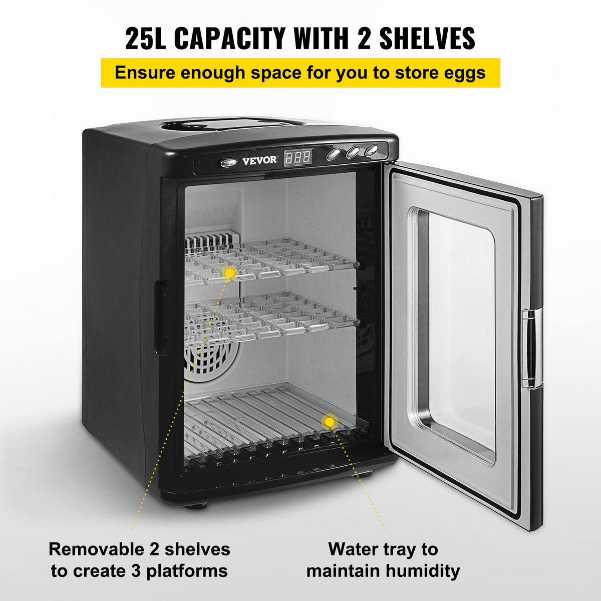 Black Reptile Incubator 25L Scientific Lab Incubator Digital Incubator Cooling And Heating 5-42°C Reptile Egg Incubator 