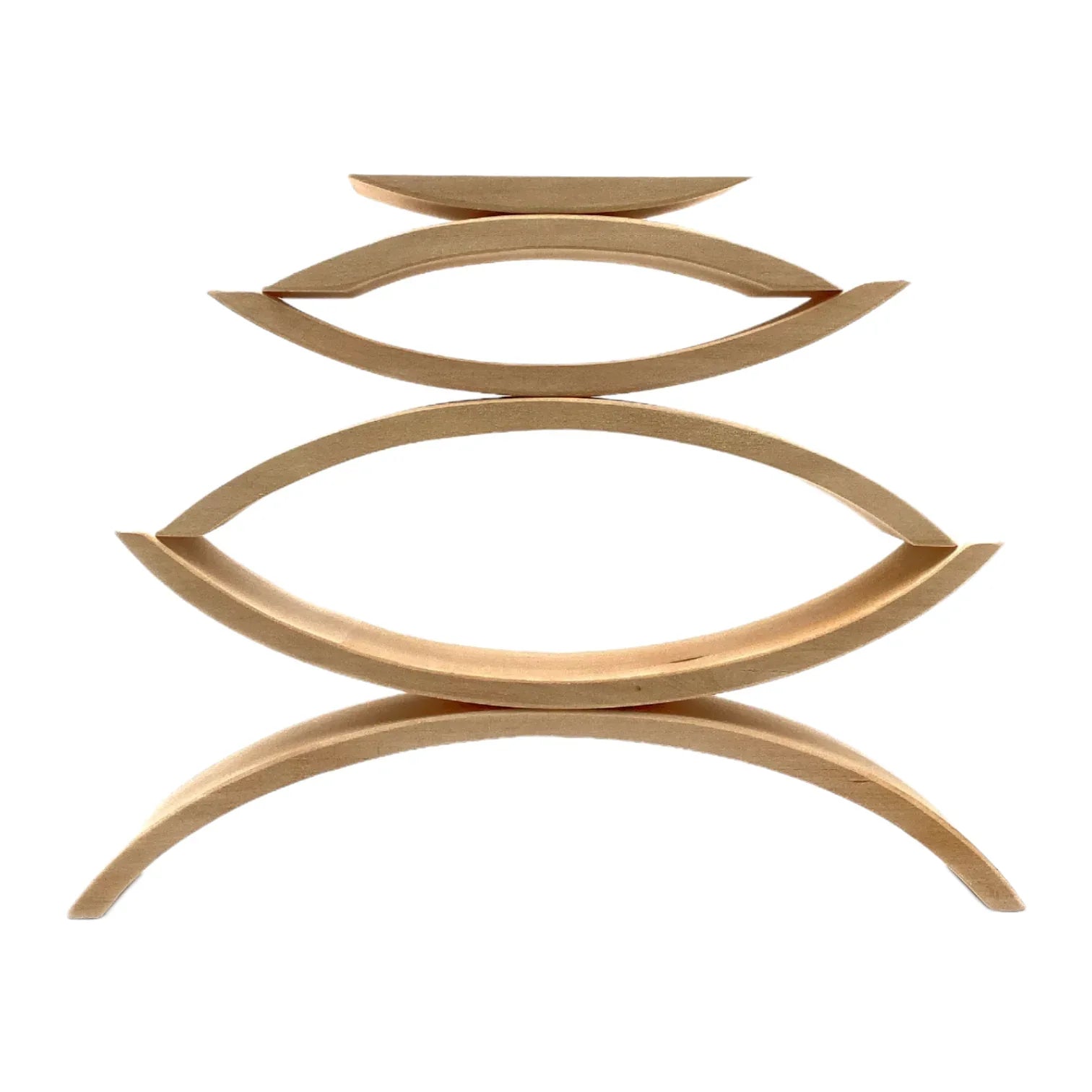 6 Pcs Wooden Bridge Stacking Building Blocks – Natural Wood - BIG FRENCHIES