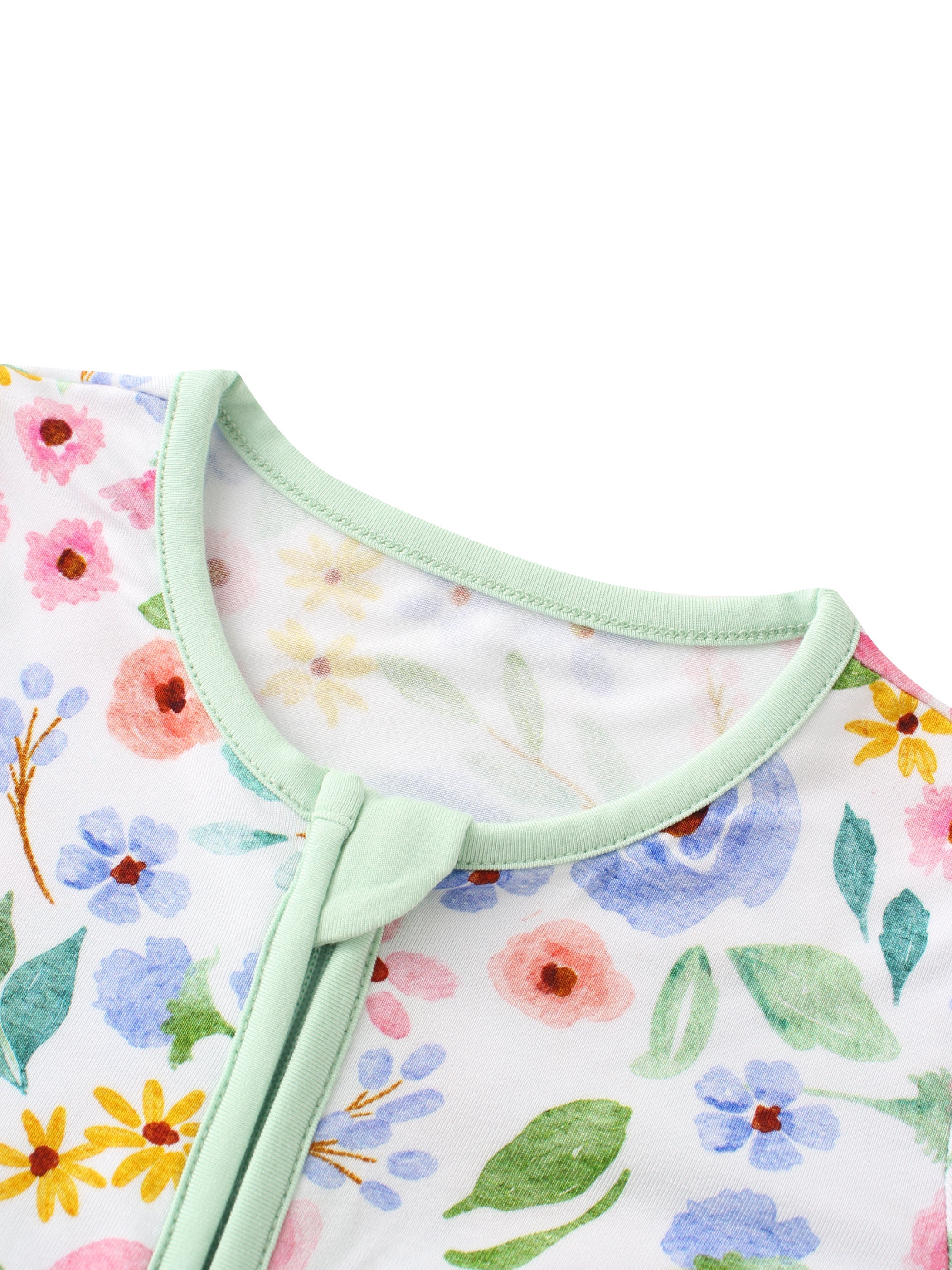 PoshTOT Ink Flower Bamboo Baby Convertible Zippy Romper