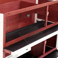 54 2-Story Large Rabbit Hutch Bunny Cage Pet House Small Animal Habitat With Lockable Doors