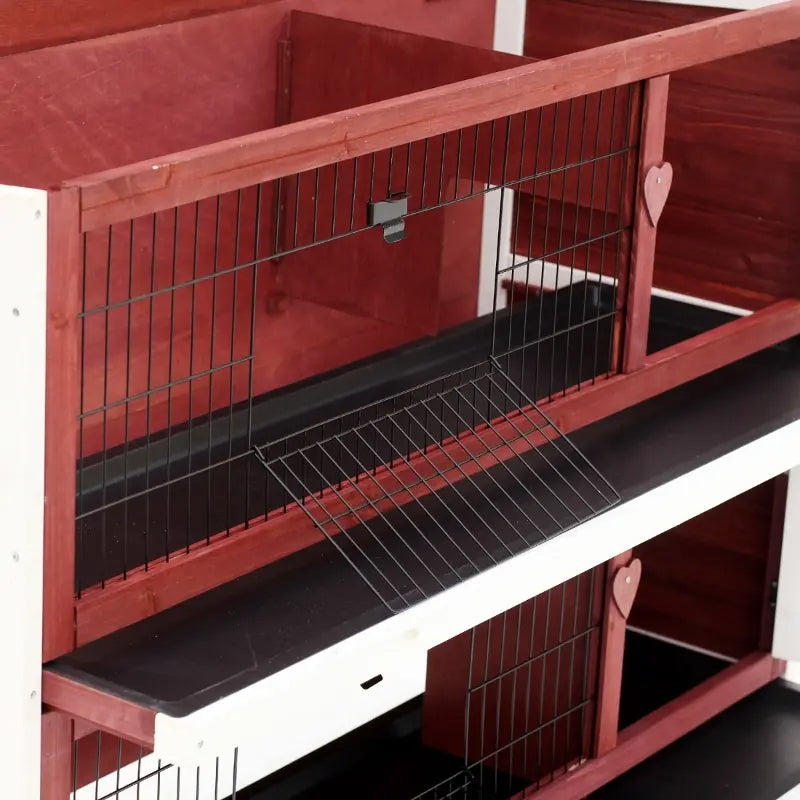 54 2-Story Large Rabbit Hutch Bunny Cage Pet House Small Animal Habitat With Lockable Doors