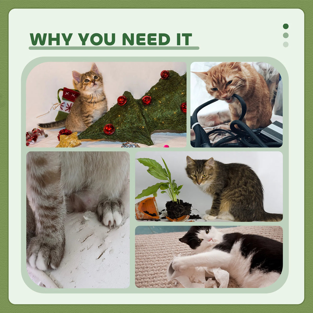 47" Tall Cat Tree Tower with Condo, Ladder, Scratching Posts and Hanging Ball, Green