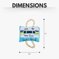 Retro Cassette Tape Plush Dog Toy – with Squeaker & Crinkle Paper for Fun Play - BIG FRENCHIES