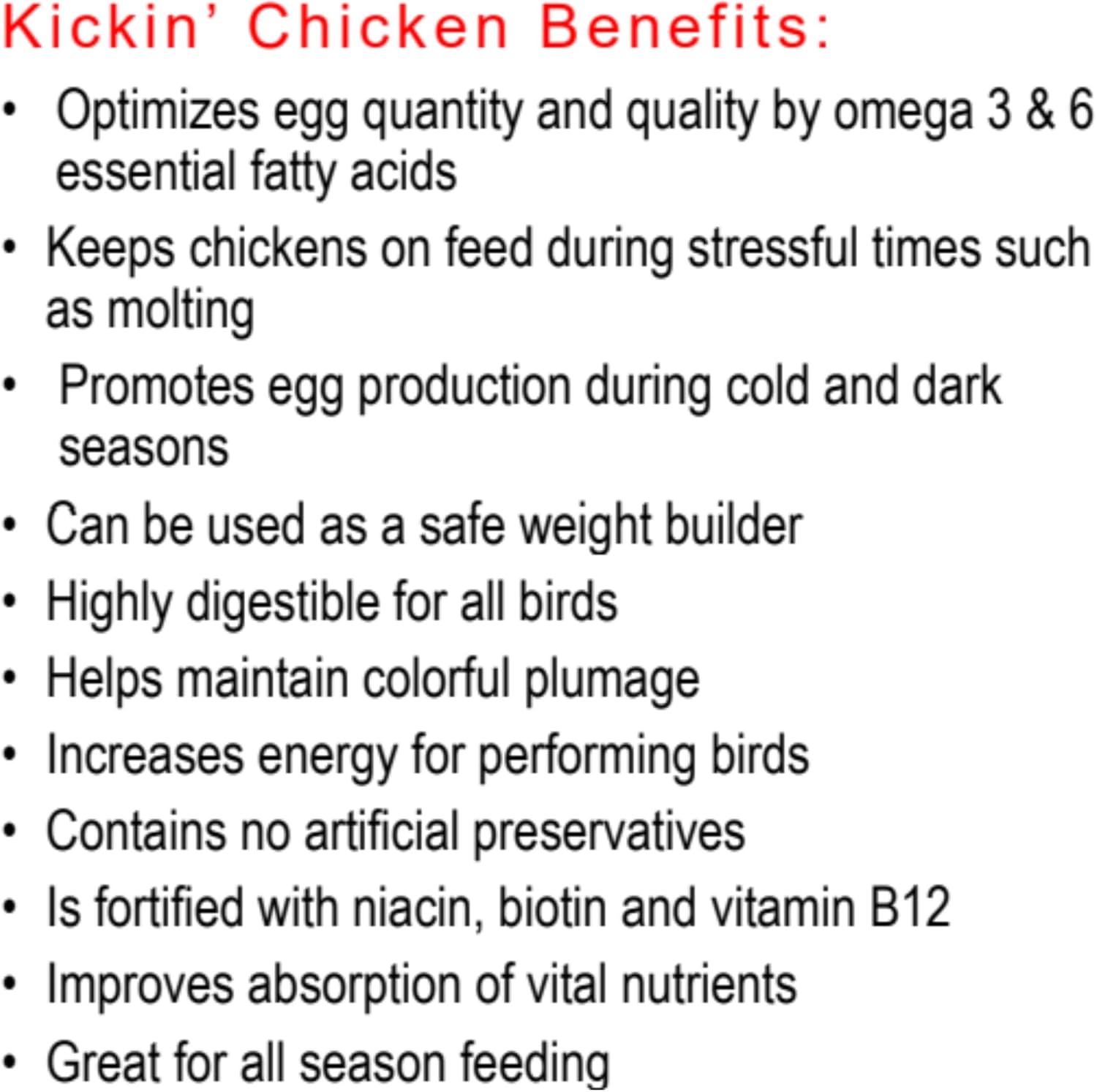 Healthycoat Kickin' Chicken Food Supplement for Poultry Omega Support 16 oz.
