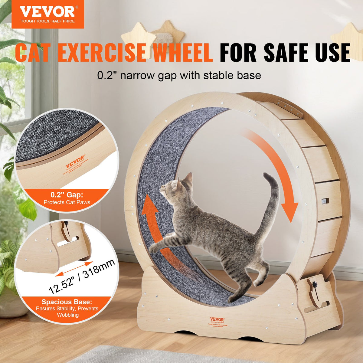 Cat Exercise Wheel Large Cat Treadmill Wheel For Indoor Cats 35.8 Inch