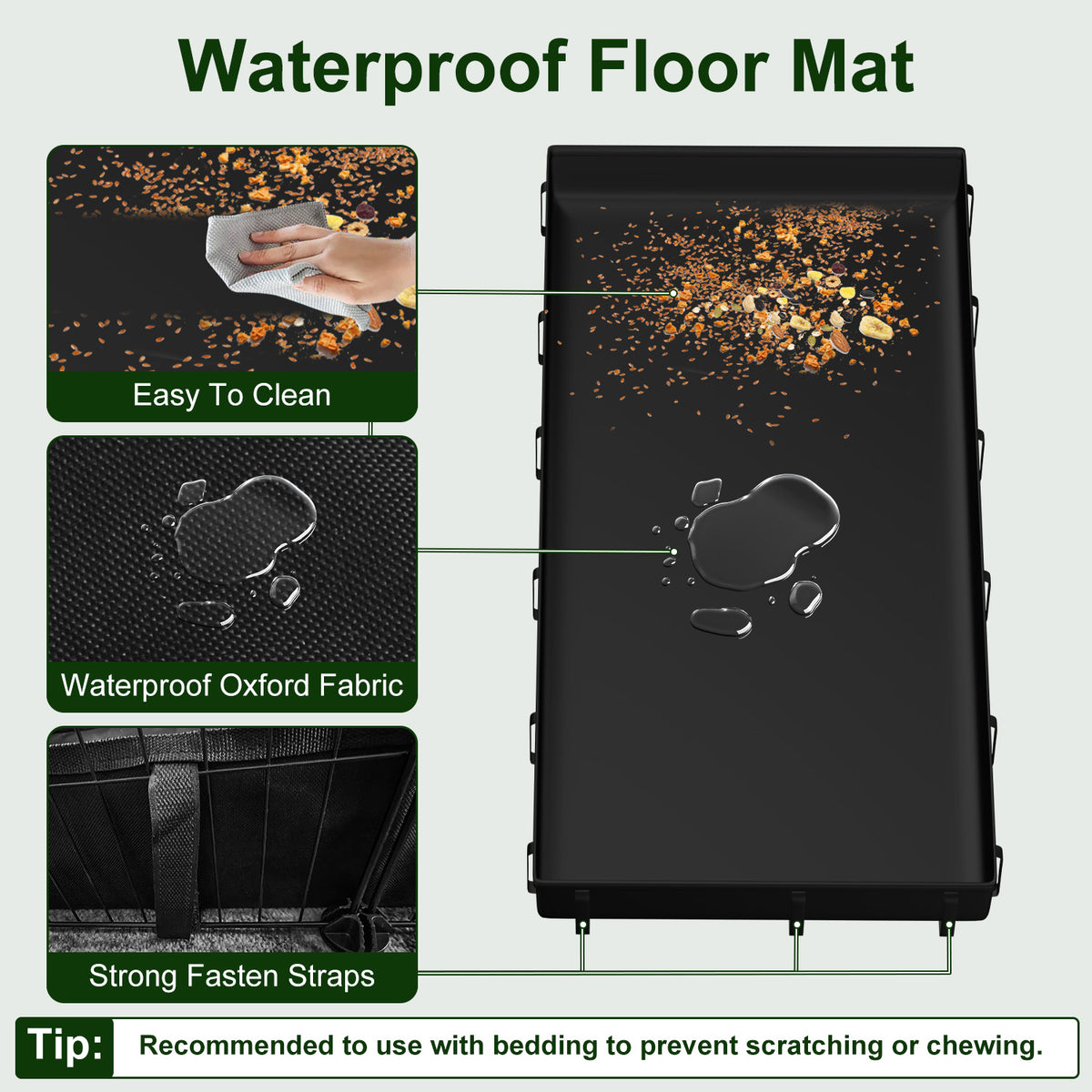 47x24x12IN Guinea Pig Cage Small Animal Playpen DIY Metal Pet Enclosure With 20 Panels Waterproof Floor Mat For Hedgehog