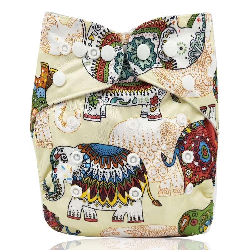 Modern Printed Bamboo Charcoal Inner Pocket Diaper For Baby Reusable Cloth Diaper Nappies With Double Leg Gusset In Modern Printed Design For Baby and Kids - BIG FRENCHIES