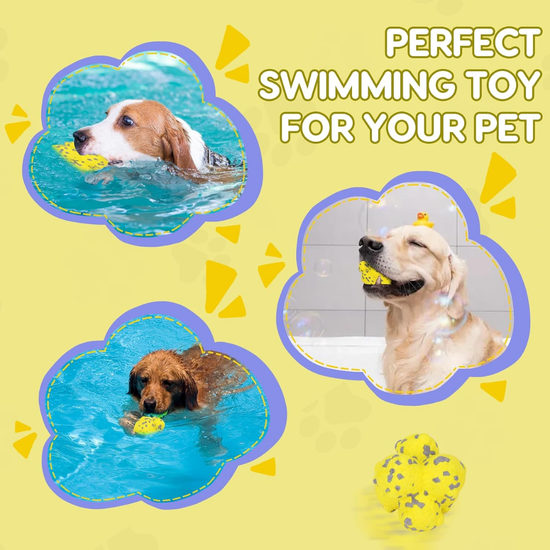 Dog Spike Ball Toy Tough ETPU Interactive Chew Ball For Aggressive Chewers Floating Fetch Ball Teeth Cleaning Puppy & Do