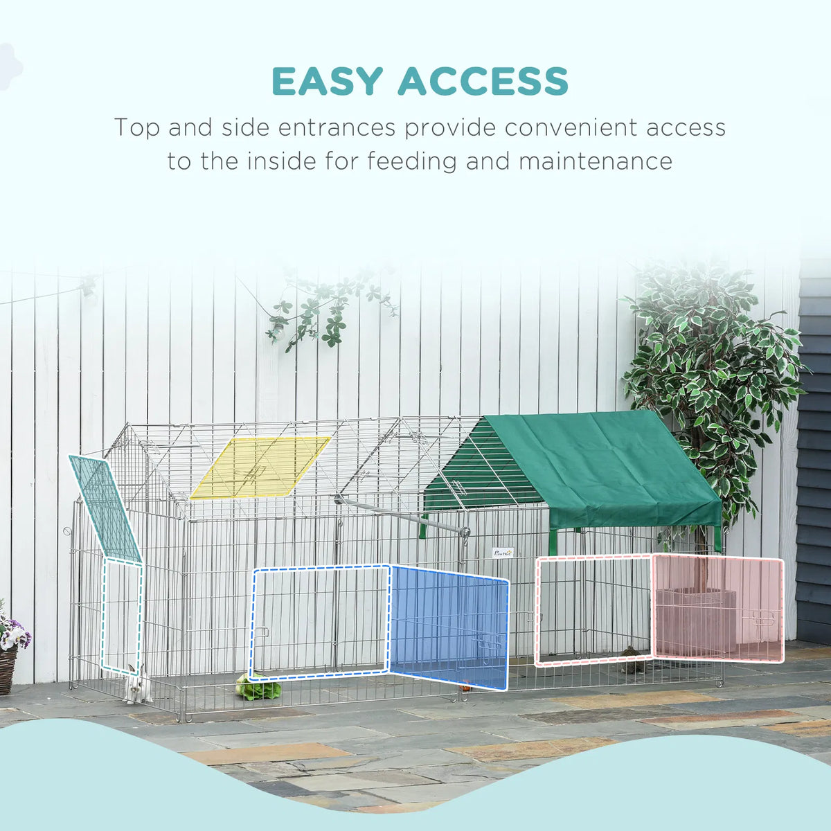 87x41x41-IN Catio Rabbit Guinea Pig Cage Chicken Coop Run, Small Animal Enclousure Outdoor Indoor with Cover and Multipl