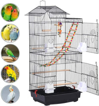 39-Inch Roof Top Large Flight Parrot Bird Cage for Small Quaker Parrot Cockatiel Sun Parakeet Green Cheek Conure Budgie Finch Lovebird Canary Pet Bird Cage W/Toys - BIG FRENCHIES