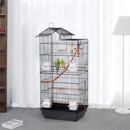 39-Inch Roof Top Large Flight Parrot Bird Cage for Small Quaker Parrot Cockatiel Sun Parakeet Green Cheek Conure Budgie Finch Lovebird Canary Pet Bird Cage W/Toys - BIG FRENCHIES