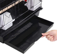 39-Inch Roof Top Large Flight Parrot Bird Cage for Small Quaker Parrot Cockatiel Sun Parakeet Green Cheek Conure Budgie Finch Lovebird Canary Pet Bird Cage W/Toys - BIG FRENCHIES