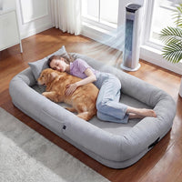 Cooling Human Dog Bed For Adults & Pets, Breathable Washable Floor Lounger, 72 In X 41 In X 12 In, Glacier Grey, Perfect