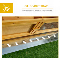 Wooden Rabbit Hutch Bunny Cage with Openable Waterproof Roof, No Leak Tray Solid Fir Wood Build for Rabbits, Chickens, D