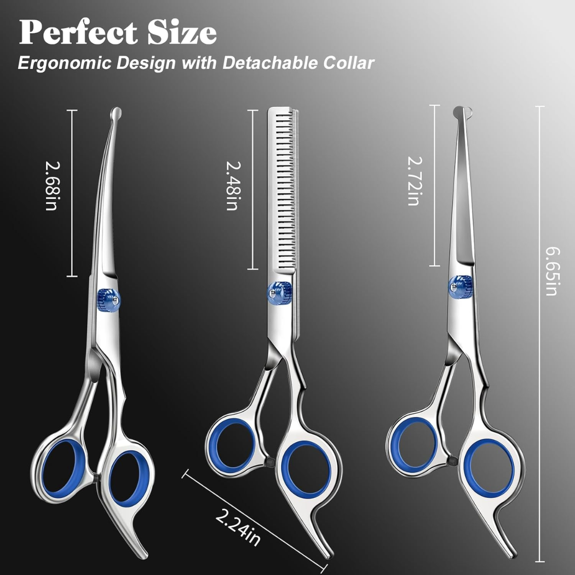 Professional 4 In 1 Dog Cat Grooming Scissors Kit With Safety Round Tips,Sharp