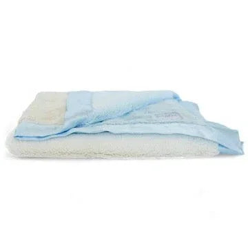 Luxury Duo Satin Border Blanket - Blue/Ivory - BIG FRENCHIES