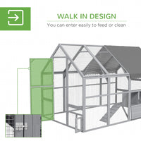 Large Chicken Coop With Nesting Box, Water-Resistant And Anti-UV Cover For 8-12 Chickens, GrayMultiple Packages Shipped.