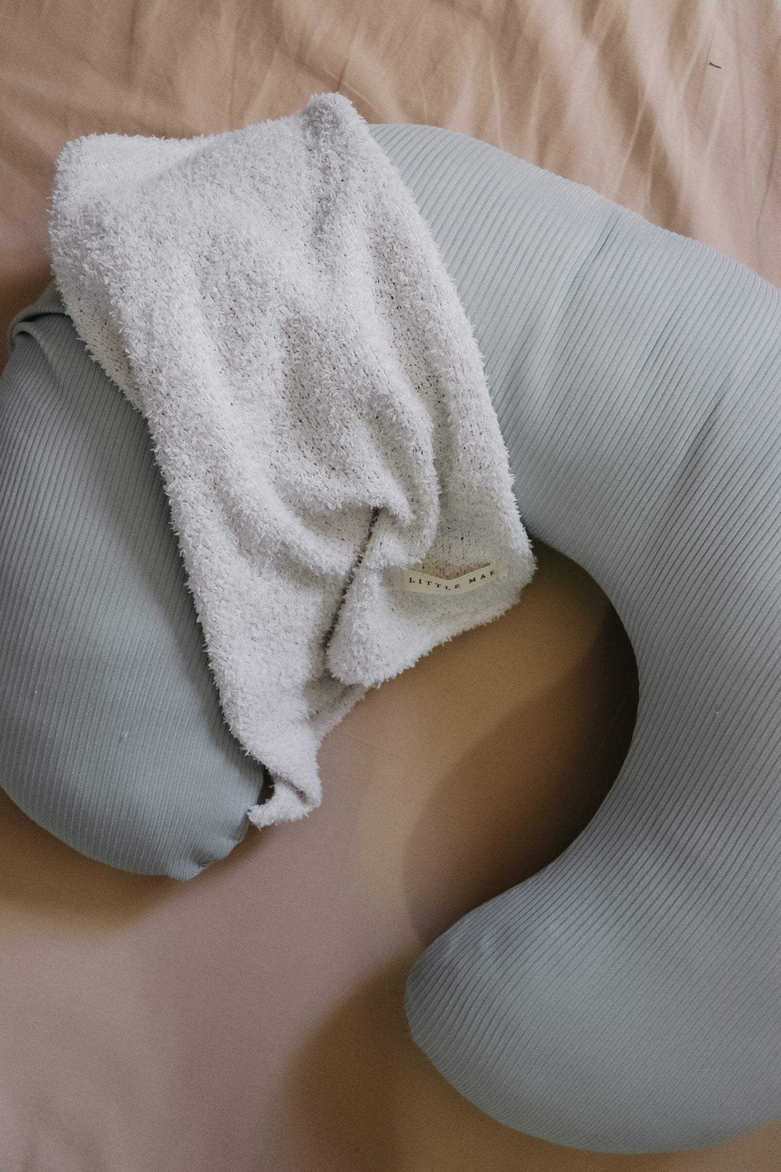Seafoam Ribbed Nursing Pillow Cover
