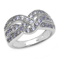1.26 Carat Genuine Tanzanite .925 Sterling Silver Ring