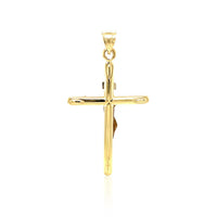 14k Two Tone Gold Cross Pendant