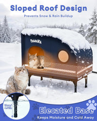 Heated Outdoor Cat House with Thermostatic Pad & Skylight