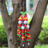 Bird Chewing Toy Large Medium Parrot Cage Bite Toys African Grey Macaws Cockatoos Eclectus Amazon (Apple-22Inch) - BIG FRENCHIES