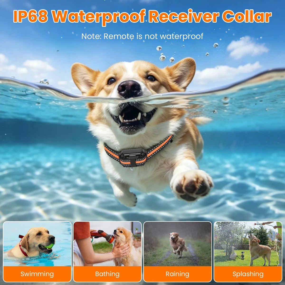 Dog Training Collar with Remote Rechargeable Dog Training Collar IP68 Waterproof with 4 Training Modes 3 Channels for Me