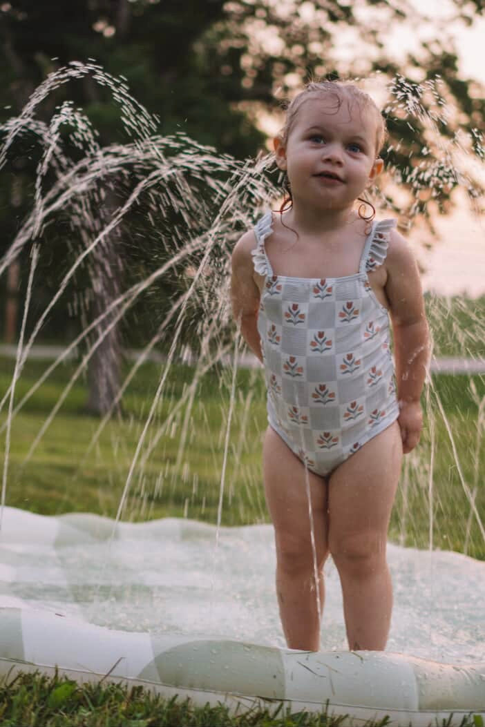 Green Gingham Splash Pad