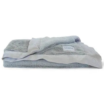 Luxury Satin Border Blanket - Silver - BIG FRENCHIES