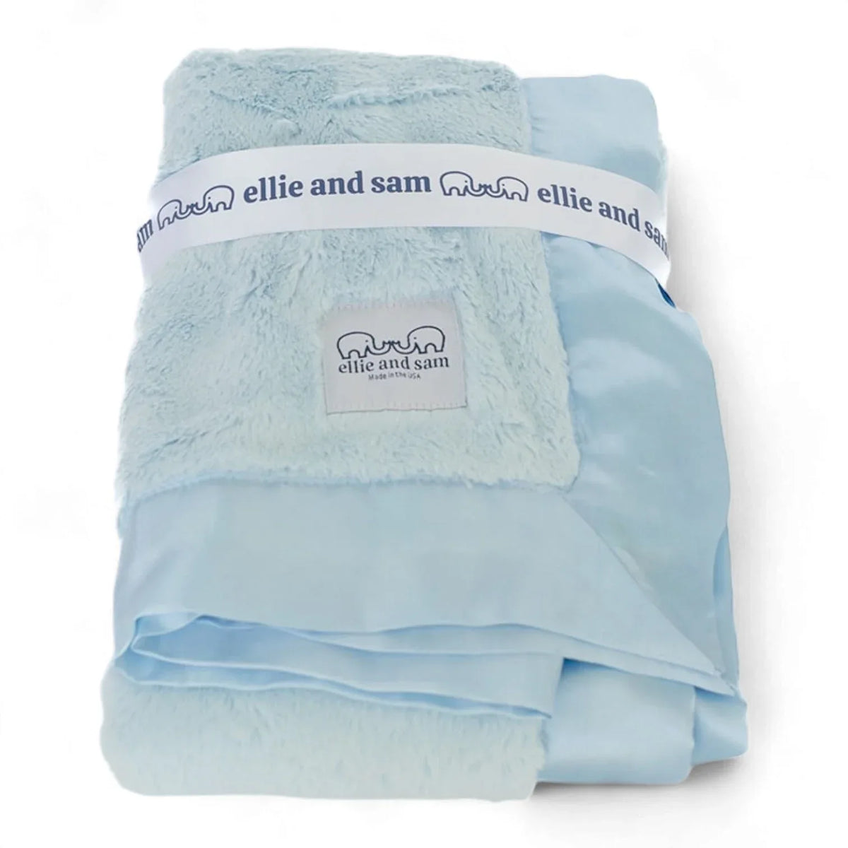 Luxury Satin Border Blanket - Blue - BIG FRENCHIES