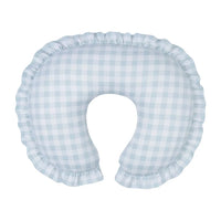 Blue Checkered Ruffle Nursing Pillow Cover - BIG FRENCHIES