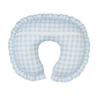 Blue Checkered Ruffle Nursing Pillow Cover - BIG FRENCHIES