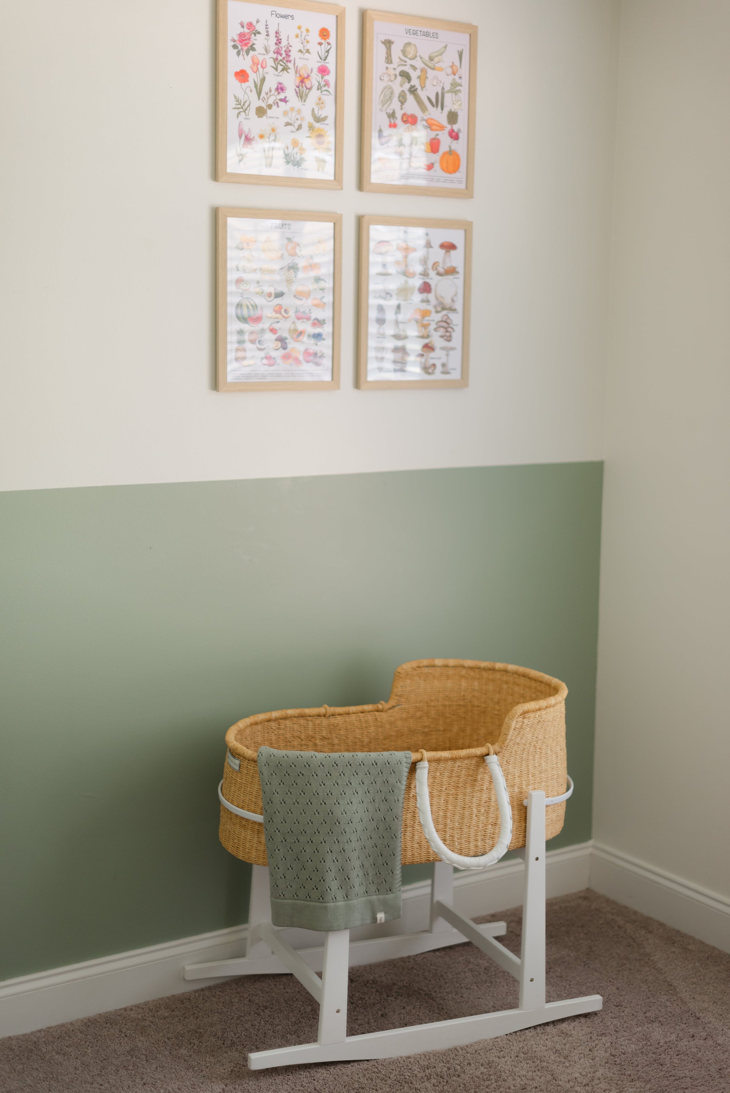 Mint Pointelle Knit Blanket