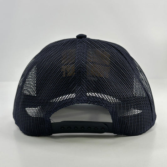 SMELLS LIKE TEEN SPIRIT NIRVANA NAVY MESH TRUCKER SNAPBACK CAP HAT CUSTOM EMBROIDERED