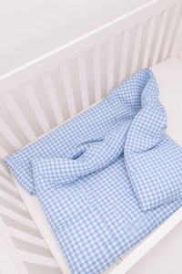 Blue Gingham Crib Quilted Blanket